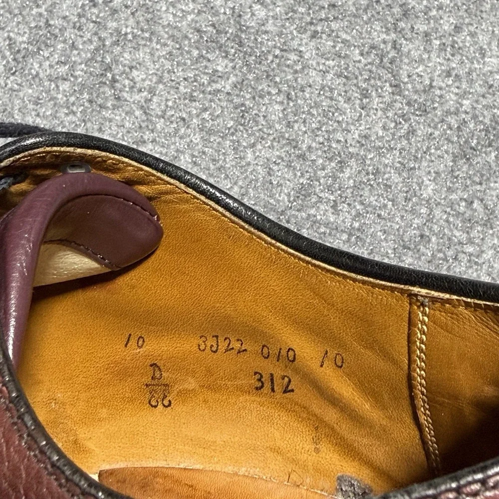 Alden Shoes Mens 10 D Brown Leather Blucher Oxford Derby Plain Toe‎ 312 Goodyear